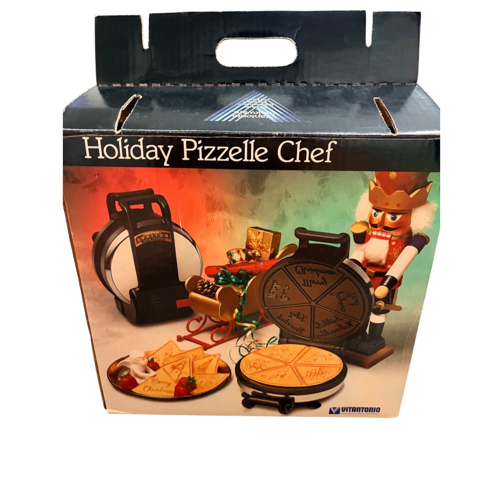 Vitantonio Premier Holiday Pizzelle Chef 1225 Christmas Cookie Maker Non-Stick